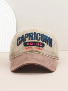 1pc Letter Embroidered Vintage Decoration Snapback Cap, Fashionable Street Style, Suitable For Spring/Summer