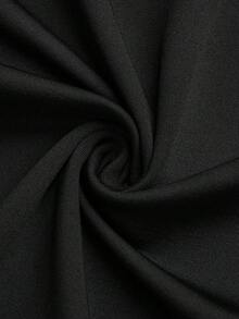 Plus Size Women Slim Fit Drawstring Pants, Elegant Trousers - Black - View 7