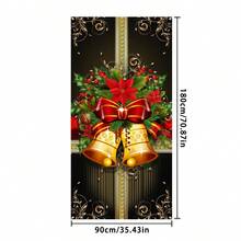 1 pieza, Pancarta de bienvenida de Feliz Navidad - 90 cm x 180 cm Decoración de puerta delantera y porche de poliéster a rayas, cartel colgante rectangular clásico para decoración del hogar y fiestas de vacaciones, decoraciones de bienvenida al hogar