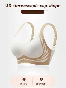 2件/套女士无缝文胸，无钢圈文胸，光滑无缝文胸，优雅舒适全罩杯文胸，适合秋冬季日常穿着 - 彩色 - 查看 7