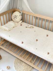 1 件柔软绒球婴儿床床单，透气吸湿排汗尿布垫套，适用于婴儿摇篮、摇篮、迷你婴儿床 100*60cm、120*60cm、132*72cm - 白色 - 查看 20