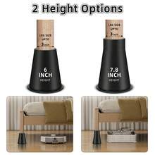 BouZaFoFa Heavy Duty Bed Risers Set Of 4,8" Adjustable Height, 3000LBS Capacity For Twin XL, Non-Slip Dorm Essentials, Fits Round/Square Legs - Black - View 3