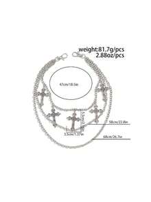 1pc Men's Versatile Fashion Punk Minimalist Cross Pendant Pants Chain, Captivating Hip-Hop Jewelry, Suitable For Pants Decoration In Summer, School, Autumn/Winter, Halloween Costumes, Suitable For Teenagers, Young Men, Casual, Outdoor, Sports, Vacation, Birthday, Gathering, Party Wear. Suitable As A Gift For Father's Day, Valentine's Day, Christmas