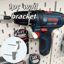 1pc Drill Tool Holder, No Drilling Required, Fits SKÅDIS Pegboard, Suitable For Bosch GSR12V Drill Bits, Workshop Power Tool Organizer