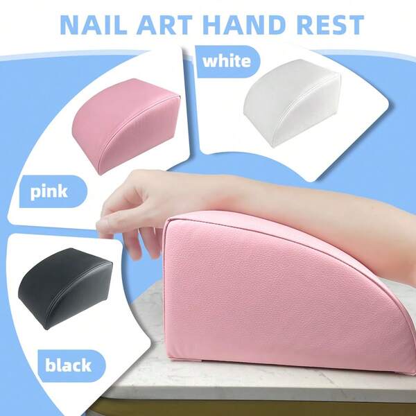 1 Stück Nagelkunst Handauflage Kissen - Ergonomische Maniküre Unterstützung in 3 Farben (Schwarz, Weiß, Pink) für Nageltechniker & DIY Nagelkünstler, bequemes Design für lange Arbeitsstunden, Nagelkunst Zubehör, schlankes gepolstertes Design, glatte Textur