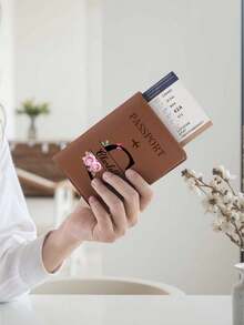 Ayotu Customized Name Passport Holder, Unisex, Personalized Letter Passport Holder, Portable Multi-Function ID Card & Bank Card Wallet, PU Leather, Travel Accessories, Suitable For Young Travelers, Back To School Season, Minimalist High-End Passport Holder, Suitable For Female Students - Multicolor - View 17