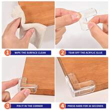 10/12/14/16/18/20 piezas Protectores de esquina de seguridad para bebés, 2 formas de protectores de esquina y cubiertas de bordes para bebés, cubiertas de esquina de mesa transparentes, protectores de esquina para bebés, protectores de borde de mesa y silla, protectores de esquina de muebles transparentes