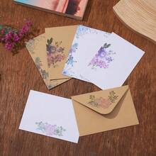 20/50 chiếc phong bì trắng tươi tối giản thanh lịch có họa tiết hoa mẫu đơn và hoa tử đinh hương, thiệp cao cấp, bưu thiếp, thiệp mời trở lại trường - Nhiều màu - Xem 3