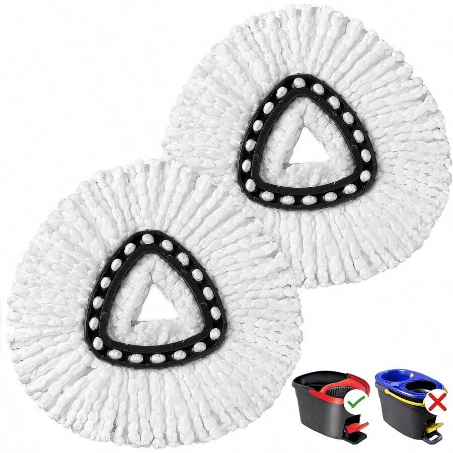 HOMEXCEL Mop Replacement Heads Compatible With OCedar EasyWring Spin Mops 3 PackWashable Microfiber Spin Head RefillsEasy Cleaning Mop Head Replacement - 2 - View 1