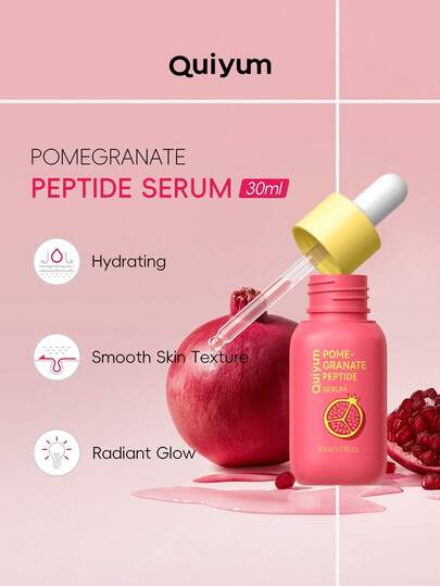1 Pc Hydrating & Brighten QUIYUM Pomegranate Peptide Serum ,30ml Pore Shrinking Facial Serum Whitening Facial TreatmentFor Women, Mom, Wife, Sister, Teen, Girl Friend For Women All Skin Types
