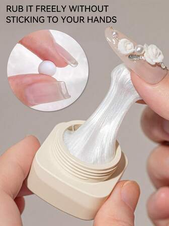 AiFer 1 Pc 25ml 3D Nail Art Sculpting Gel, Shimmer Solid Carving Gel For Nail Design & Building