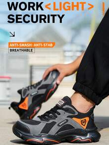男士黑色钢头靴，高邦锻造车间，男士工作训练鞋，户外运动，探险旅行，登山鞋结构和日常穿着防砸防刺穿男士训练鞋男士黑色钢头靴户外工作仓库园艺男士工作鞋时尚，轻便，舒适的运动鞋锻造车间和制造防滑工作靴 - 黑色 - 查看 2