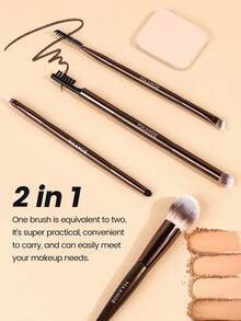 MAANGE 1/2/8pcs Professional Aluminum Face Makeup Brush Set,Brush For Travel,Professional Foundation Brush Set,Blush Brush Concealer Brush Highlighter Brush Contour Brush Loose Powder Brush Eyeshadow Brush Eyebrow Brush Eyelash Brush Eyeliner Brush Beveled Tubular Makeup Brush,Makeup Tools With Soft Fiber For Easy Carrying,Gift For Women & Girl