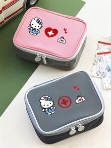 Sanrio Hello Kitty Cartoon Printed Travel Storage Bag, Love Emergency Rescue Bag, Small Medicine Package, Epidemic Prevention Bag, Korean Style Storage Medical Bag Travel Essentials For Holiday Vacation Back To School Stuff Medicine Organizer Emergency Bag For School Emergency Kit Medicine Bag Pill Box Medicine Storage Bag For Travel For Outdoor Portable First Aid Bag