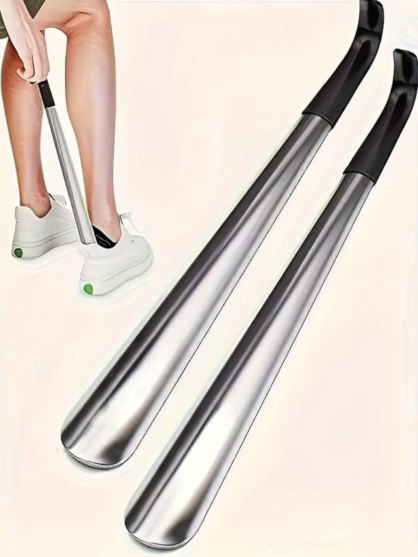 1pc Metal Shoe Horn,Ergonomically Designed Long Handled Metal Shoe Horn Made Of Stainless Steel Material, Suitable As An Assistive Tool For The Elderly, Those With Limited Mobility,Gravida,Suitable For Bedrooms, Living Rooms, Outdoors, And Bathrooms