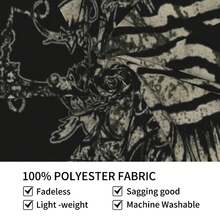 Korn-Inspired Black Tapestry Wall Hanging With Winged Skull Design – Soft Suede Fabric, Easy To Hang,, Modern Horizontal Decor For Living Room, Bedroom, Or Dorm, Funky Home Decor - 圖片色 - 查看 4