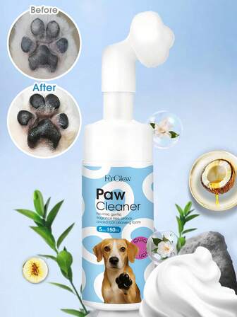 5 ออนซ์/150 มล. โฟมทำความสะอาดอุ้งเท้าสัตว์เลี้ยงแบบไม่ต้องล้างออก สูตรอ่อนโยน, ผลิตภัณฑ์ล้างอุ้งเท้าที่ให้ความชุ่มชื้น ปราศจากน้ำหอม สำหรับสุนัขและแมว, น้ำยาทำความสะอาดอุ้งเท้าชนิดแห้งเร็ว ไม่ระคายเคือง, ใช้งานง่าย พกพาสะดวก หลังการเดินเล่น, การผจญภัยกลางแจ้ง หรือการดูแลทำความสะอาดเป็นประจำทุกวัน
