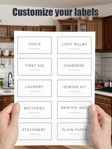 个性化极简浴室收纳标签，防水储物标签，适用于罐子、瓶子或容器，A4可编辑收纳标签 | 极简标签 | 极简家居标签 | 可打印标签 | 现代标签 - 彩色 - 查看 4