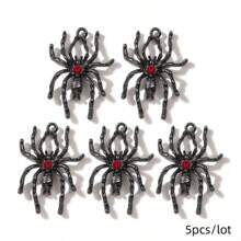 5pcs/10pcs Random Y2K Dark Sweet & Spicy Series Moon, Spider, Butterfly DIY Earrings, Necklaces, Keychains & Accessories - Red-10pcs - View 11