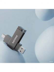 PHILIPS 飞利浦 60UT 固态 USB 3.2 闪存盘，金属（灰色）