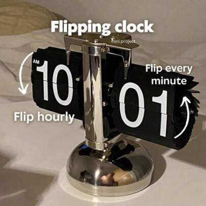 Kreative digitale Flip-Uhr, nordisch-schlichte Tischuhr, kontrastreiches Schwarz-Weiß-Design, exquisite Tischdekoration für Wohnzimmer, Schlafzimmer und Büro