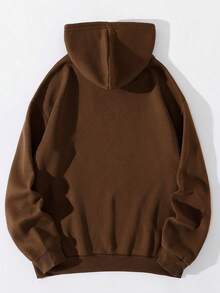 Sudadera con capucha gráfica de moda para hombres, sudadera con capucha casual ligeramente elástica y transpirable para exteriores - Marrón - Ver 4