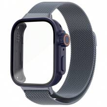 2 In 1 Milanese Loop Strap +Change To Ultra Case Compatible With Huawei Fit 4 Pro Band Stainless Steel Magnetic Belt Bracelet