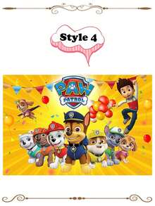 Fondo de fiesta de cumpleaños de Paw Patrol de 5 pies - Decoración de fiesta con corona de globos/Regalo de Navidad, Decoración navideña - Multicolor - Ver 16