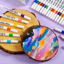 60 piezas/48 piezas/24 piezas/12 piezas Bolígrafos de marcador acrílico, dibujo sin empapar el papel, colección de arte, bolígrafo para grafiti de arte de bricolaje, juegos de bolígrafos de arte de acuarela de color, bolígrafo de color de alta capacidad impermeable, regalo exquisito para el estudiante, el regalo perfecto, bolígrafo de marcador, vuelta al colegio, útiles escolares