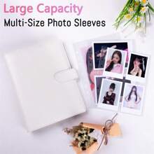 A5 Kpop fotokortspärm med 25 sidor, 4-fickors kortsamlingsalbum med kortfack, PU-läderomslag, organiseringskort - Multifärgad - Visa 6