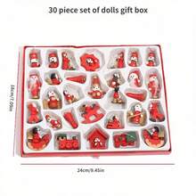 30pcs/Set Christmas Ornament Plush Toys Gift Box