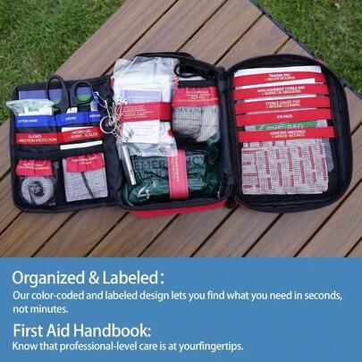 Mini First Aid Kit -Small Waterproof Hard Shell Medical Kit With Compartments For Camping, Hiking, Car, Home, Office, School - Emergency First Aid Supplies And Survival Kit