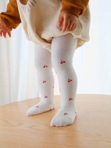 2件套可爱樱花图案女婴连裤袜，适合幼儿日常穿着 - 彩色 - 查看 4