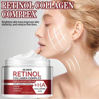 Crema Hidratante De Retinol Para La Cara Con Efectos De Anti-envejecimiento, Reducción De Arrugas, Disminución De Líneas Finas, Mejora De Círculos Oscuros, Estrechamiento De Poros Y Rejuvenecimiento