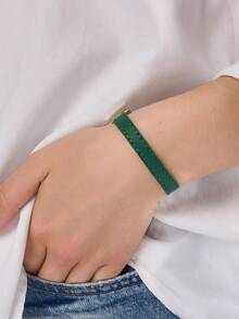 1 pieza Pulsera con cierre, accesorio de muñequera de moda, adecuado para uso diario, fiestas, regalos de viaje de la mujer, multicolor, longitud ajustable