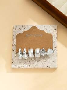 European & American Teardrop Transparent Earrings Set, Fashionable, Popular, Versatile, Brightening - White and Transparent - View 7