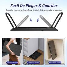 Mesa para Cama Plegable,Mesita para Laptop Cama, Mesa de Cama para Laptop con Portavasos y Ranura Inclinación Ajustable de 5 Niveles de Comer, Jugar, Estudiar y Trabajar-Negro - Negro - Ver 6