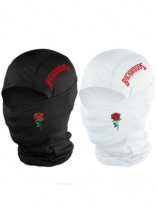 1 pieza/2 piezas Pasamontañas unisex con estampado, máscara facial y calentador de cuello, prenda transpirable para deportes al aire libre, adecuada para salidas diarias, senderismo, pesca, ir al trabajo