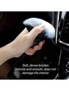 1 Peça Escova de Limpeza de Carro com Cerdas Macias e Cabeça Plana de Alta Qualidade - Limpador de Saída de Ar, Conjunto de Escovas para Frestas, Kit de Ferramentas Portátil de Limpeza de Saídas de Ar e Frestas de Carro