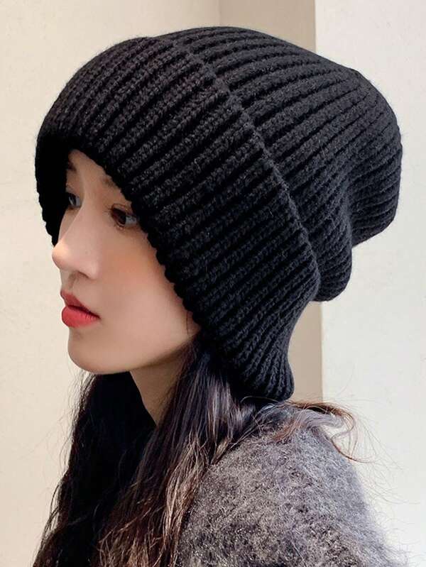 1 Stück Damen Dicke Strick Beanie Mütze, Mehrfarbig, Vielseitig, Warm, Locker Sitzend, Herbst/Winter