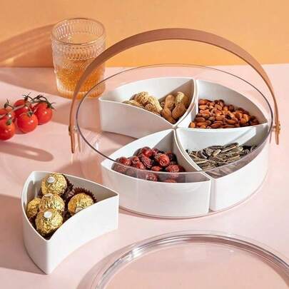 Transparent Portable Simple Dried Fruit Box With Lid Compartmentalized Sealed