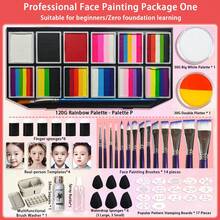 Kit de pintura facial - Set de maquillaje facial para fiestas de cumpleaños, Halloween y Navidad - 42 colores vibrantes, activado por agua, amigable para piel sensible - Pinceles para adultos y niños