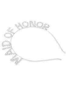 1pc Maid Of Honor Bridal Headpiece, Rhinestone Headband For Bridesmaids, Wedding Accessory, Hair Hoop