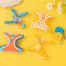 1set Cartoon Duckling Pet Harness And Leash Set, Suitable For Decorative Or Outdoor Use, Fits Cats And Small-Medium Dogs Traction Rope Duck Small Size Suitable For Small And Medium-Sized Pets