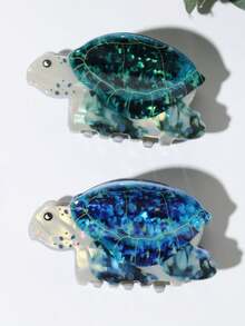 1/2pcs Cute Ocean Element Simulation Turtle Hair Clip, High-End Hair Claw For Ponytail, Painless Fixing Clip For Daily Outing, Dating, Beach Vacation, Themed Events, Holidays, Valentine's Day, Halloween, Thanksgiving, Birthday, Creative Gift Fall Fashion Claw Clips Autumn Hair Accessories Elegant Hair Clutch Clips For Hair Winter