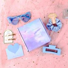5pcs Bridesmaid Proposal Gifts Bridesmaid Hair Clips Bridesmaid Proposal Card Girls Heart Silk Satin Soft Hair Accessories Gifts Wedding Party Favors - 藍色+5件 - 查看 5
