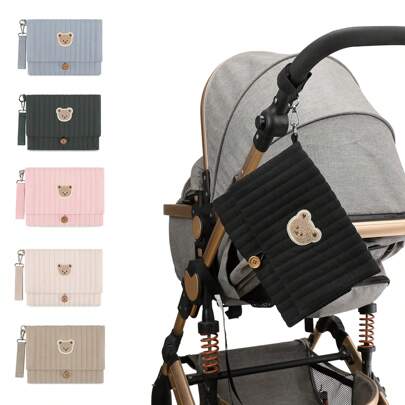 便携式可折叠婴儿车收纳袋，悬挂式多隔层储物袋，棉质尿布收纳袋，婴儿旅行必备