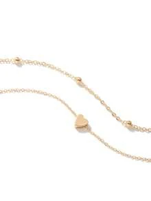 2pcs Mini Heart Beaded Anklet Set, Adjustable & Stackable Black Punk Style Anklet, Decoration For Beach, Party, Daily Wear, Birthday Gift For Friends - Anklet - View 7