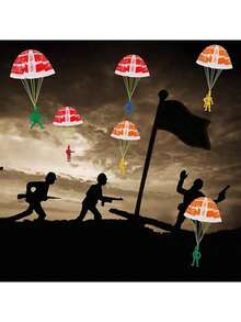 5/10/20pcs Parachute Toys, Outdoor Flying Toys, Mini Paratrooper Soldier Parachute Flying Throwing Outdoor Toys, Party Gifts, Gift Bag Fillers, Random Styles And Colors - Multicolor - View 3