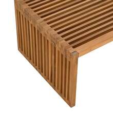 vidaXL Garten Beistelltisch Braun 90 x 50 x 36 cm Teak-Massivholz - Gelb - Übersicht 9